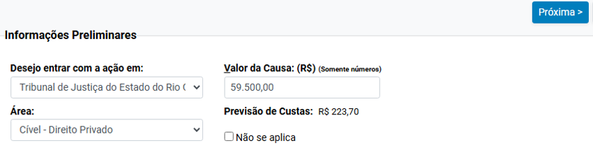 Botão Próxima